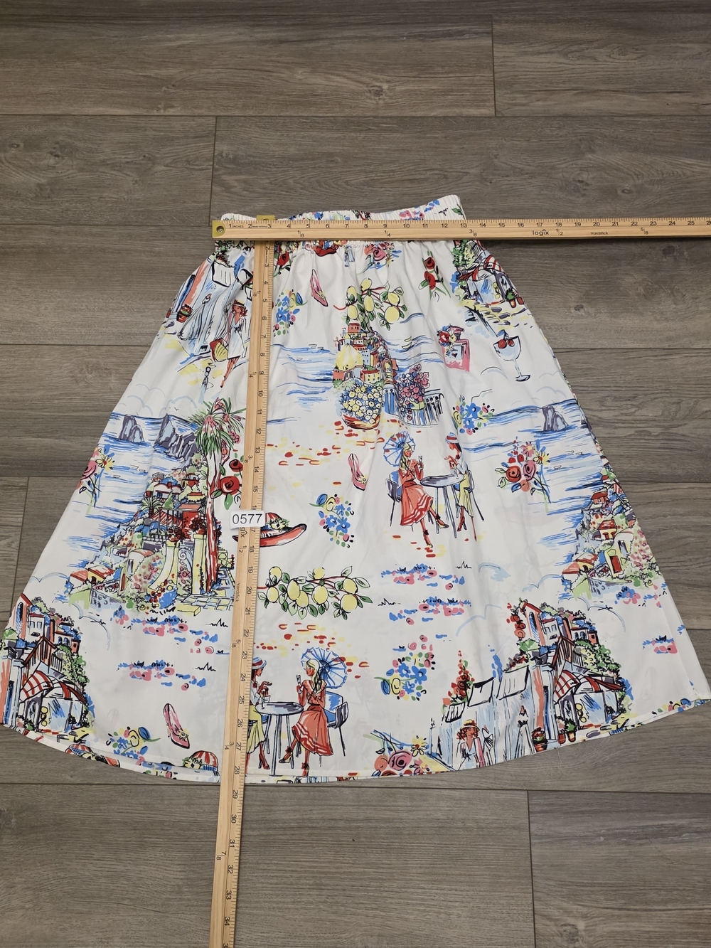 Her Destiny Mediterranean Scenic Print Midi Skirt Size Large - Picture 9 of 9